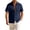 Navy, variant on KIHOUT Men's Eyelet Embroidered Short Sleeve Button-Down Shirt, Casual Summer Top with Hollow-Out Pattern & Breathable Fabric