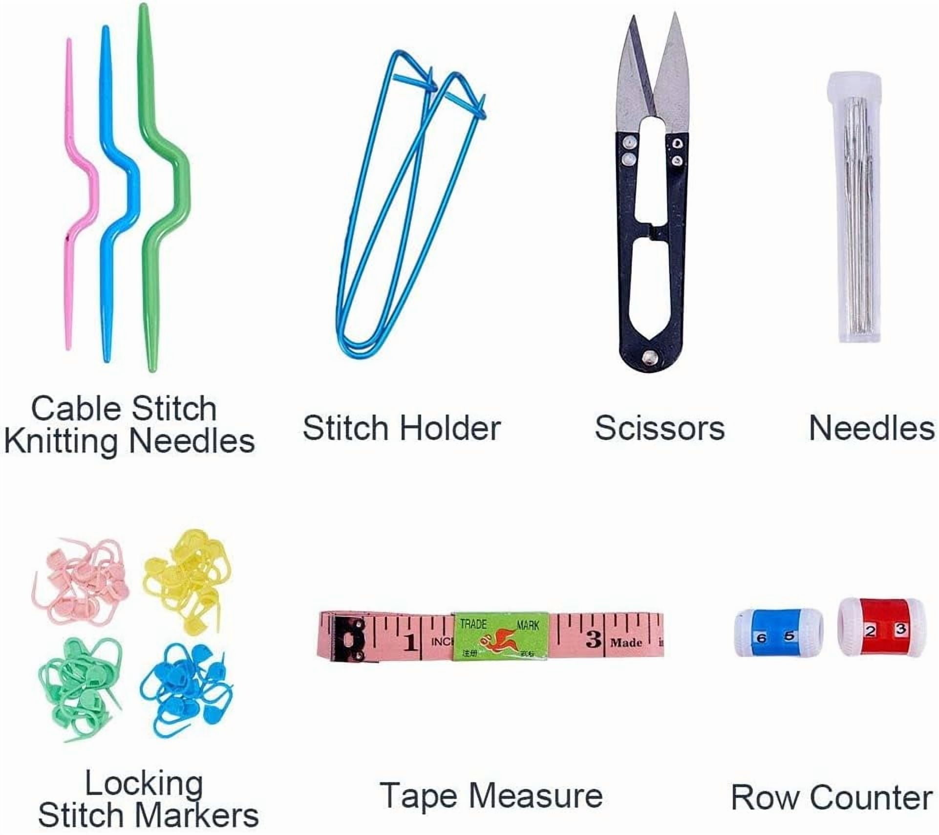 57PCS Crochet Tools - 19PCS Bamboo Crochet Hooks Set with 38pcs Knitting Accessories Ideal
