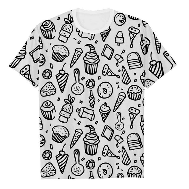 MIASHUI Kids Short Sleeve Tee Tops Handmade Doodle Coloring DIY Hand Painted T Shirt,White,3-4 Years
