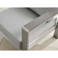 thumbnail image 4 of Lounge Chair Armchair, Sunbrella, Fabric, Aluminum, Metal, Steel, Silver Grey Gray, Modern Contemporary Urban Design, Outdoor Patio Balcony Cafe Bistro Garden Furniture Hotel Hospitality, 4 of 8