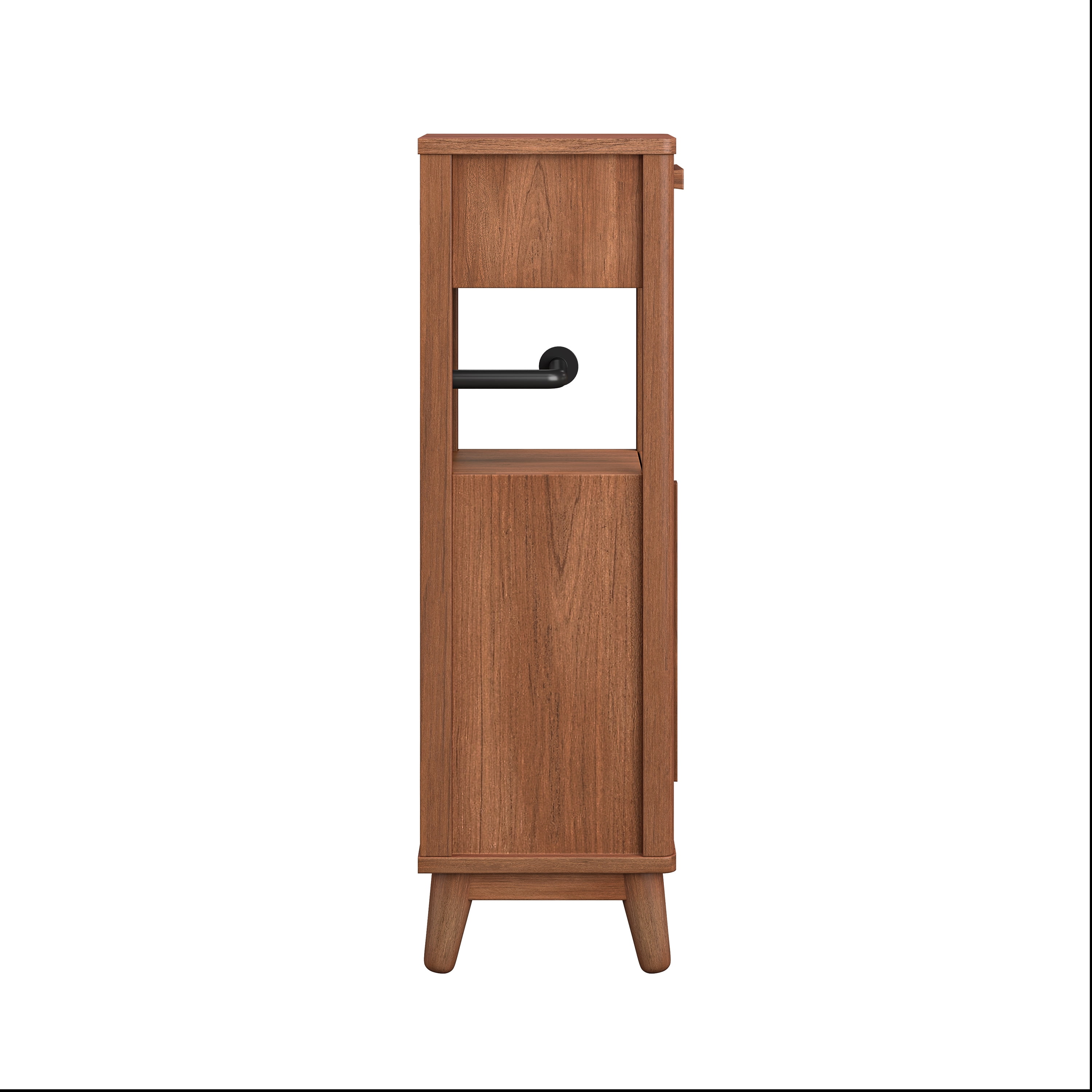 Better Homes & Gardens Greyson Slim Bathroom Storage Cabinet with Toilet Paper Holder, Walnut Finish