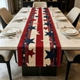 thumbnail image 6 of erdimoy 4th of July Patriotic Quilted Star Table Runner, 5 Styles Red White Blue Star Striped Linen Table Runner for Independence Day Memorial Day Home & Patio BBQ Decor, 6 of 6