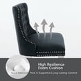 thumbnail image 4 of EHANCIS Luxury Velvet Wingback 2-Seat Dining Bench, Diamond Button Tufted Upholstery, Silver Stainless Steel Legs, Modern Decorative Seating for Dining Room, Kitchen and Entryway,Black, 4 of 8