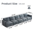 thumbnail image 3 of Guyii 5 Seater Sofa, 147.63" Large Fabric Couch, Comfortable Rectangular Sofa with Thick Cushions and Soft Backrest, Modern Sofa for Living Room, Bedroom, Apartment, Blue, 3 of 8