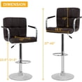 thumbnail image 5 of YRLLENSDAN Counter Height Bar Stools with Back Sets of 2, Barstools 2 Set Adjustable Height Modern Swivel Bar Stool PU Leather Full Back Bar Chairs for Kitchen, Brown, 5 of 7