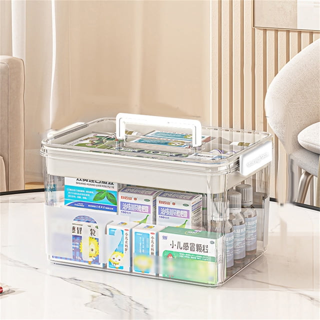 SuChun Boîte de Rangement pour Produits Boîte de Rangement Transparente Kit Rangement Articles Rangement Transparent Boîte de Rangement à Compartiments Multiples pour Articles Ménage Grande Capacité Boîte de Rangement