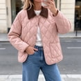 thumbnail image 6 of Xdegoge Quilted Barn Jacket for Women Lightweight Corduroy Collar Button Front Puffer Jacket Fall Winter Casual Outerwear with Pockets Pink M, 6 of 9