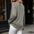 thumbnail image 6 of Warop Fall Long Sleeve Shirts for Women Solid Color Crew Neck Tops Sleeves with Deco Buttons Casual Loose Sweatshirt, 6 of 7