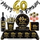 thumbnail image 2 of Decoraciones de 40 cumpleaños para hombres y mujeres, vajilla de fiesta de 40 años, taza, servilleta, globo, decoración de pasteles, fiesta de oro negro, 1983, 2 of 5