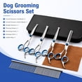 thumbnail image 4 of 6-in-1 Dog Grooming Scissors Kit, Stainless Steel Dog Scissors for Grooming with Curved Scissors & Comb, for Home & Professional Pet Grooming, Blue, 4 of 8