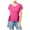 Pink, variant on Womens Pink Lace Short Sleeve Jewel Neck Top Size: XS