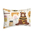 thumbnail image 2 of Bingfone Cute Bee Honey Jar Hive Bear Standard Size Pillowcase, Long Staple Pure Cotton Envelope Closure Pillow Cover,14"X20", 2 of 9