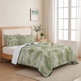 thumbnail image 5 of King Quilt Set 96''x106'', Sage Green Geometric Lightweight Summer Bedspread Coverlet Set with 2 Pillow Shams, Modern Morocco Abstract Art Breathable All Season Quilt Bedding for Bedroom/Guest Room, 5 of 9