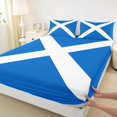 thumbnail image 4 of Manfei Scotland Flag Bed Sheets,Blue White Full Size Sheets,4pcs,1 Flat Sheet, 1 Fitted Sheet and 2 Pillowcases, 4 of 6