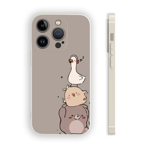 Moderno y funcional: estuche plateado esmerilado con ilustraciones modernas para iPhone 15 Pro Max 14 13 12 Pro 11