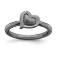 thumbnail image 2 of Sterling Silver Black-Plated Heart Ring, 2 of 9