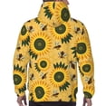 thumbnail image 7 of Lsque Bees and Sunflowers Pattern Casual Men's Hoodie,Hooded Sweatshirt with Kangaroo Pocket,Pullover Hoodie-3X-Large, 7 of 7