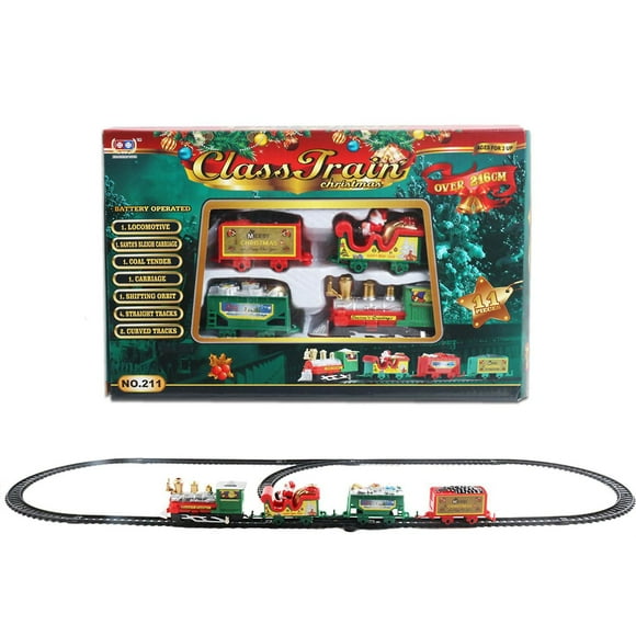 Christmas Toy Train Express Holiday Festive Set Track Light Sound Kids Gift