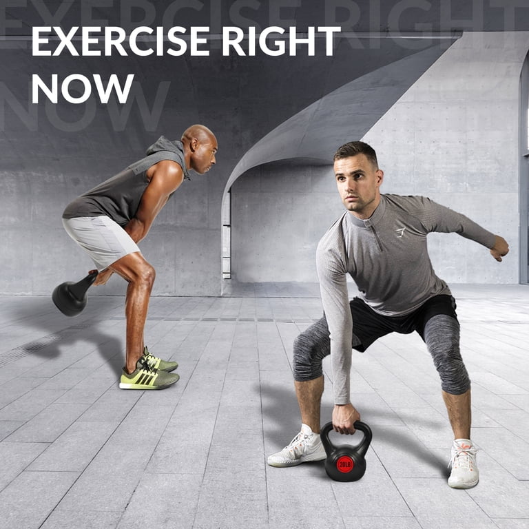 Kit Kettlebell 4 Pièces : 5, 10, 15, 20 Lbs – Poignée Large – Neuf