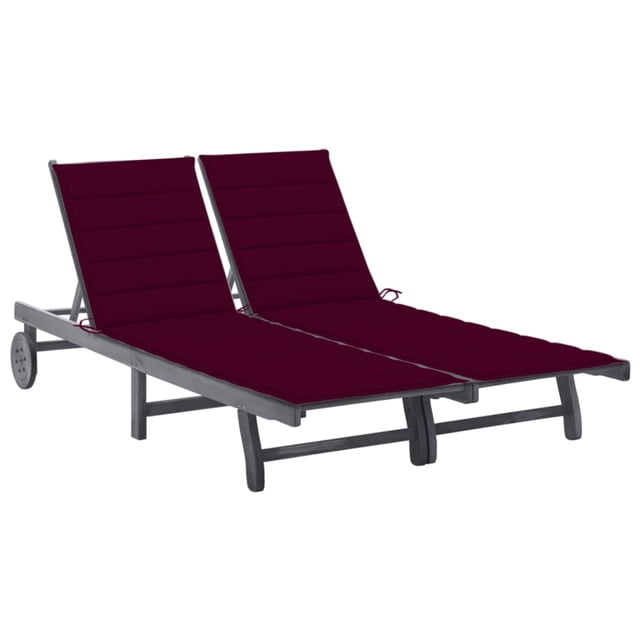 vidaXL Chaise Longue de Patio avec Coussin en Bois d'Acacia Massif