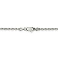 thumbnail image 4 of 14K White Gold necklace Cable chain Diamond-cut 18 in 2.5 mm, 4 of 5
