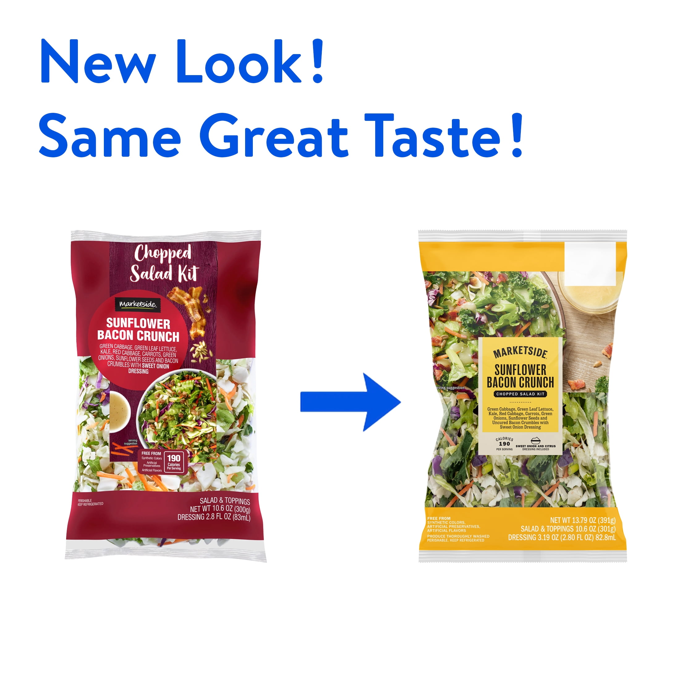 Marketside Sunflower Bacon Crunch Chopped Salad Kit, 13.79 oz Bag (Fresh)