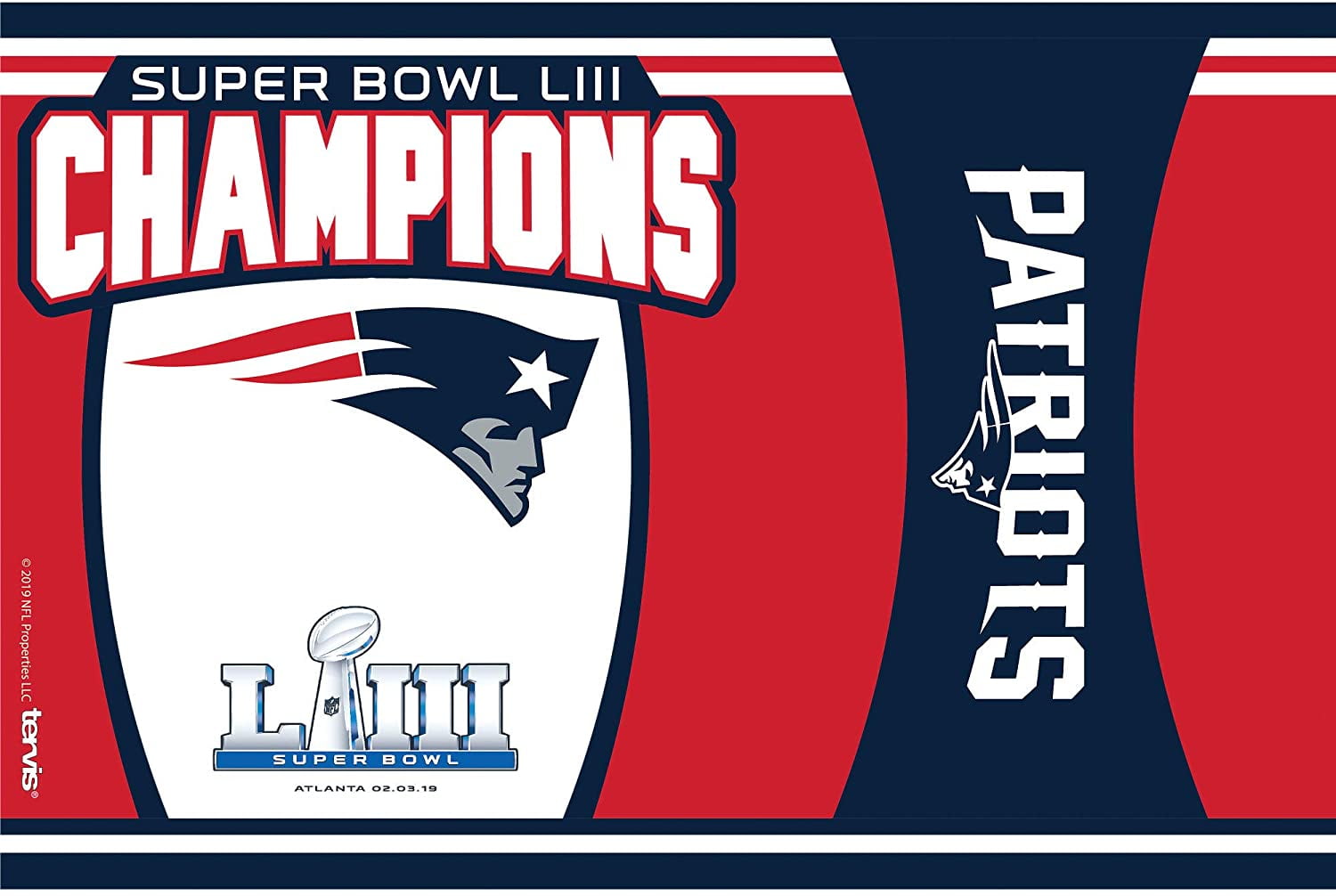 NFL New England Patriots Super Bowl LIII Champion 30 oz Stainless Steel  Tumbler 