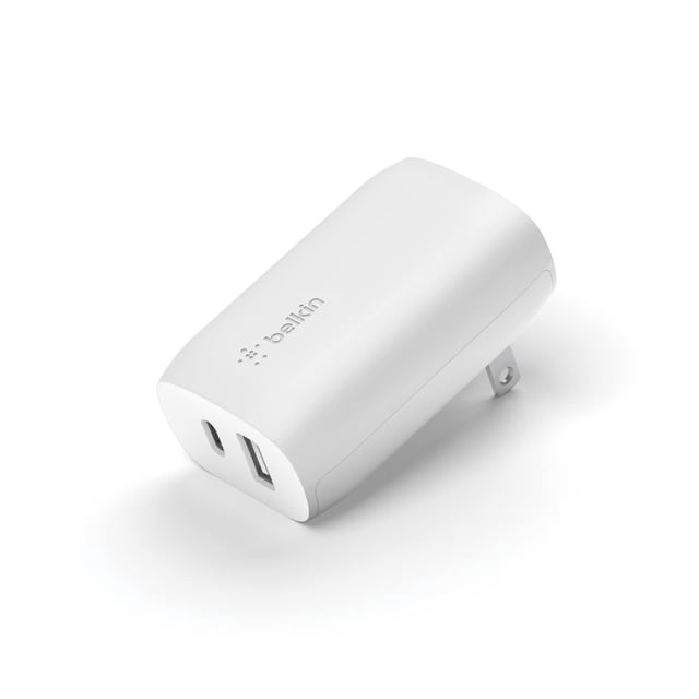 Cargador de pared Belkin de 37 W con suministro de energía USB-C de 25 W + 12 W