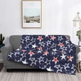 thumbnail image 5 of KLL USA Stars Print Fleece Throw Blanket, Horizontal Fleece Bedding Cute Soft Blankets Comfy Fleece Flannel Plush Home Decor for Couch & Bed -50"x40", 5 of 9