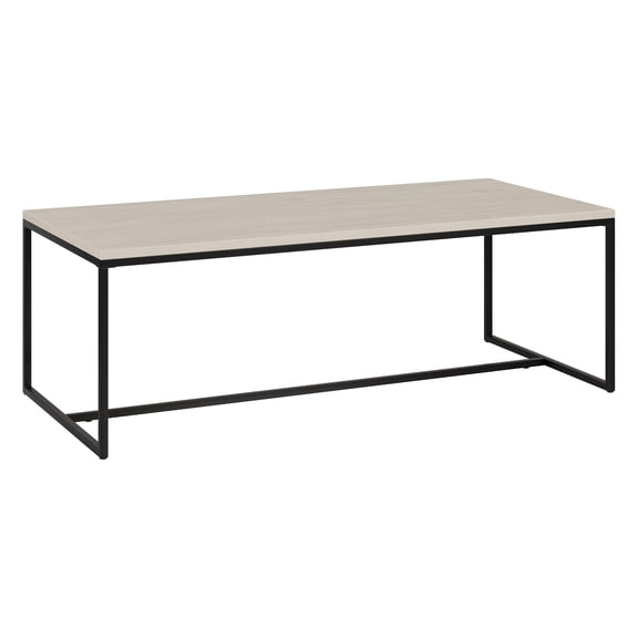 Evelyn&Zoe Boone 47" Wide Rectangular Coffee Table, Alder White