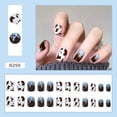 thumbnail image 1 of Set de parches para uñas HUOGUO, diseño de vaca, párrafo corto, 24 unidades, 1 of 5
