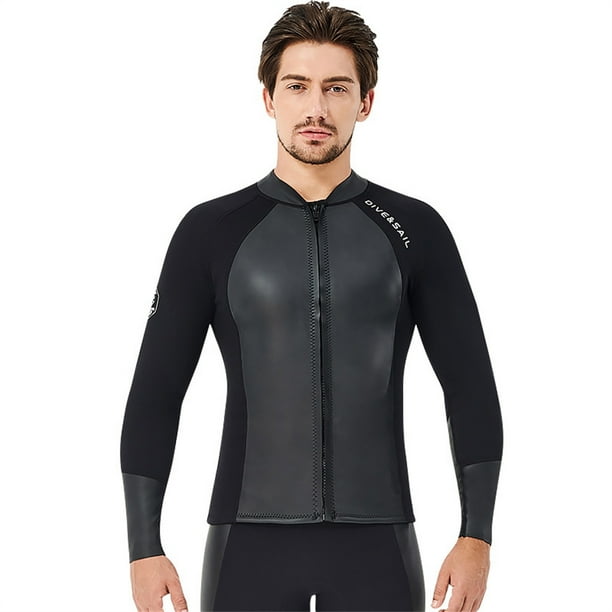 DIVE SAIL Traje de buceo 2MM Pantalones cortos de manga larga Traje de neopreno Rash Guards Artesanía exquisita Sensación de cuerpo fresco Snorkel Trajes camisa masculina XXL Methold OD019363-05