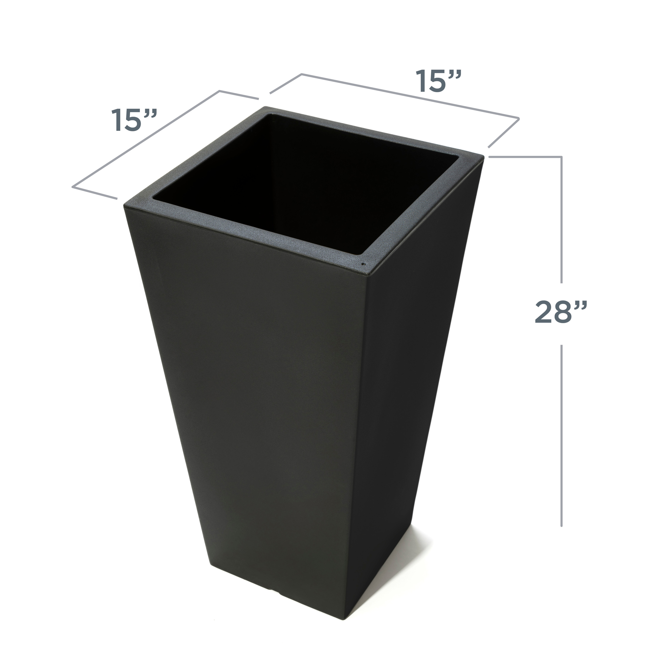 Step2 Tremont 2pk Plastic Black Square Planter 15