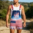thumbnail image 2 of CAIVO Printed Overalls for Men Shorts Romper Festival Jumpsuits Work Bibs Coveralls Adjustable Strap With Pockets Summer Outdoor Jumpsuit With Independence Day Casual Patriotic 250th Anniversary, 2 of 4