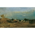 thumbnail image 2 of Tina Blau 18x12 Gold Ornate Wood Frame and Double Matted Museum Art Print Titled - Landschaft in Der Puszta Szolnok (1874-1910), 2 of 4