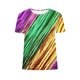 thumbnail image 4 of Xuyuer Happy Mardi Gras Shirt Womens Mardi Gras Day Heart Tshirt Tuesday Carnival Tee New Orleans Party Short Sleeve Casual Short Sleeve Tops Holiday Bleached Short Sleeve Tops, 4 of 5