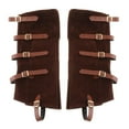 thumbnail image 3 of QccHieUs Boot Covers Soldier Costume Accessories Medieval Gaiters PU Costume Boots Covers Brown, 3 of 8