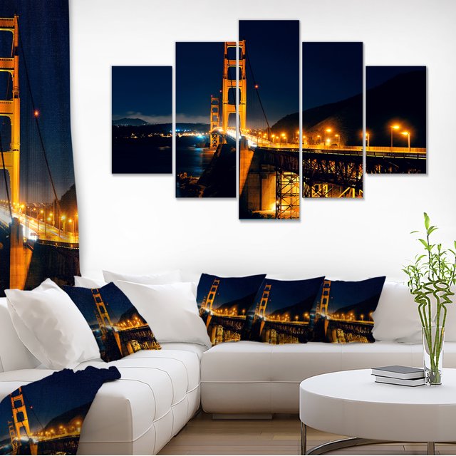 Golden Gate la Nuit - Impression sur Toile Pont de Mer