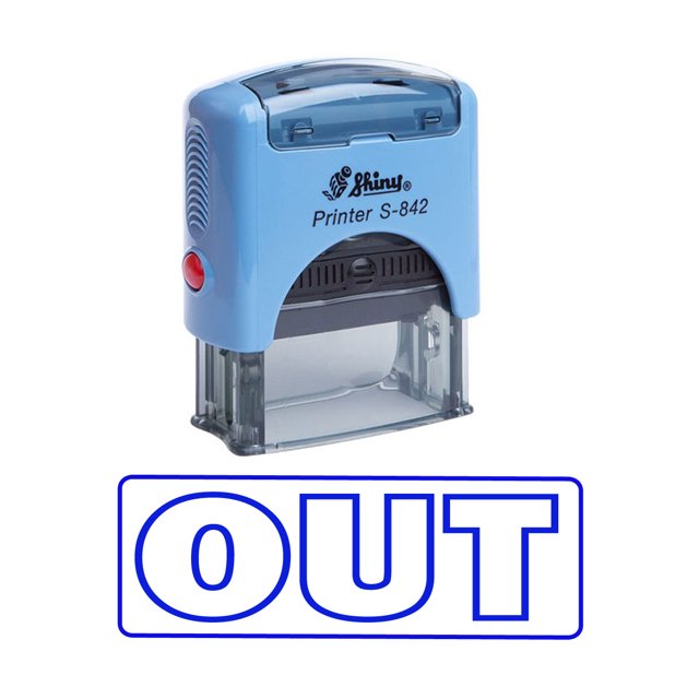 OUT Self Inking Rubber Stamp Custom Shiny Office Stationary Stamp