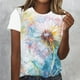 thumbnail image 1 of Fiudx Ofertas de La Semana Blusa de Manga Corta con Estampado de Moda para Mujer, Camiseta con Cuello Redondo, Tops Informales, 1 of 4