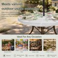 thumbnail image 6 of Round Outdoor Tablecloth with Umbrella Hole and Zipper, Colorful Flowers Tablecloth with Elastic Waterproof, Spring Leaves Floral Botanical Wood Grain Patio Table Covers for 36" - 44" Pool Tables, 6 of 9