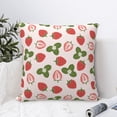 thumbnail image 4 of Pofeuu Strawberries And Leaf Print Double-sided plush pillowcase Square Throw Pillow Covers Pillows Cover for Living Room Bedroom Sofa Couch Cushion Cover（No pillow core）-20"x20", 4 of 7