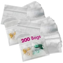 Pill Pouch Bags - (Pack of 200) 3" x 2.75" - BPA Free, Poly Bag Disposable Zipper Pills Baggies, Daily AM PM Travel Medicine Organizer Storage Pouches, Best Clear Reusable with Write-on Labels