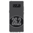 thumbnail image 1 of DistinctInk Clear Shockproof Hybrid Case for Samsung Galaxy Note 8 - TPU Bumper, Acrylic Back, Tempered Glass Screen Protector - Black 26.2 Oval Marathon Run - Running, 1 of 5