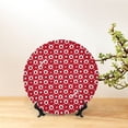 thumbnail image 6 of Daiia Ladybugs And White Dots Printed Pattern Ceramic Plate Dinner Plates Bone China Decorative Plates with Display Stand Art Ceramic Ornaments for Wall Hanging Decoration-8in, 6 of 6