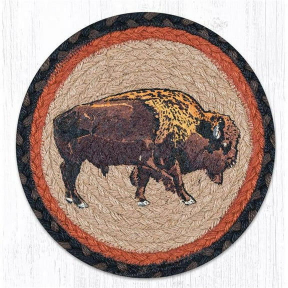 BUFFALO Bison 100% Natural Jute Swatch, 10" Trivet/Placemat, by Earth Rugs