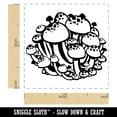thumbnail image 2 of Cluster of Beech Clamshell Mushrooms Fungus Fungi Self-Inking Rubber Stamp Ink Stamper - Pink Ink - Small 1 Inch, 2 of 7
