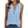 thumbnail image 2 of TGSLY Women's Waffle Knit Henley Tank Tops Breathable Soft Half Button Placket Solid Color Vest Loose Casual Fit Sleeveless Tunic Shirts XL, 2 of 7