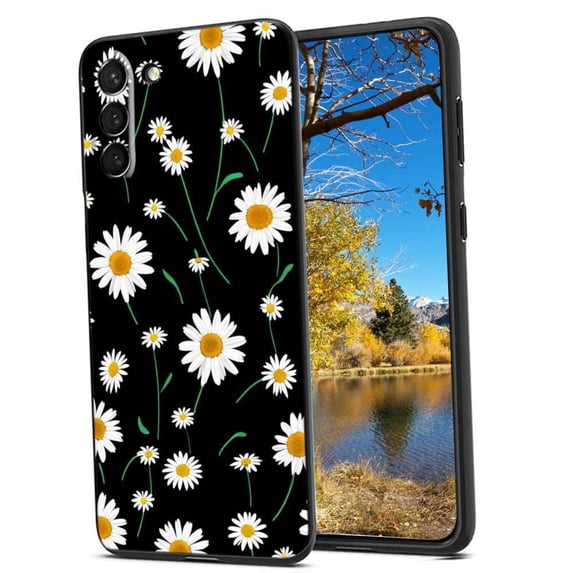 Compatible with Samsung Galaxy S22 Phone Case, Daisy-Flowers-Cute-Floral-Daisies14 Case Men Women, Flexible Silicone Shockproof Case for Samsung Galaxy S22