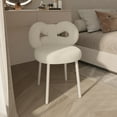 thumbnail image 5 of Seipola Room Chair Vanity Stool with Bowknot Backrest Adjustable Makeup Chair for Room Bedroom Faux Wool Seat Heavy Duty Metal Legs Non-slip Pads Versatile, 5 of 8